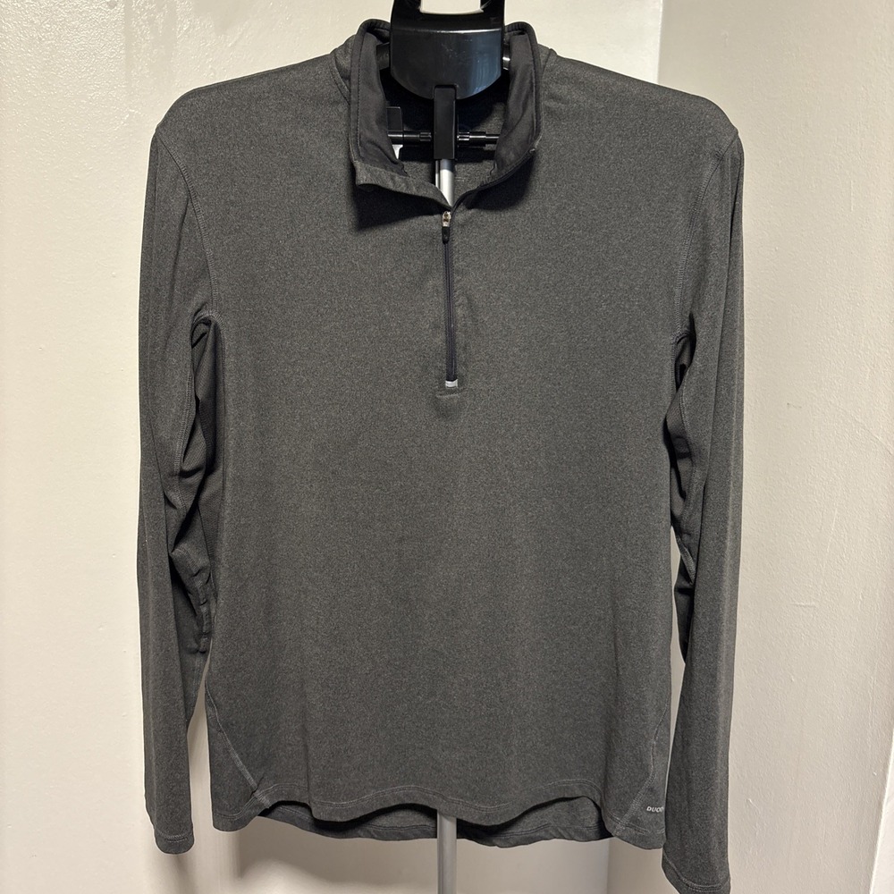 Champion Pullover Mens Medium Gray Duo Dry Quarter Zip Athletic Top Breathable